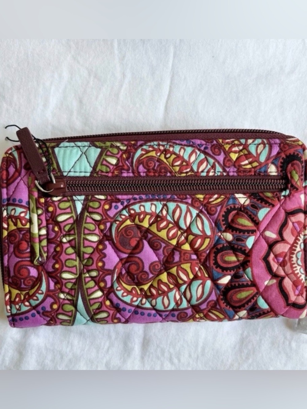 Vera Bradley Turnlock Wallet Resort Medallion Quilted Paisley Multicolor